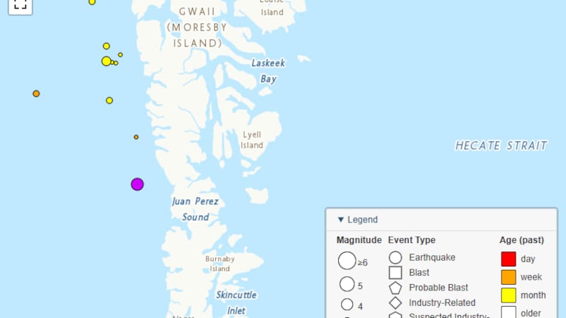 Daajiing Giids close to early morning Earthquake