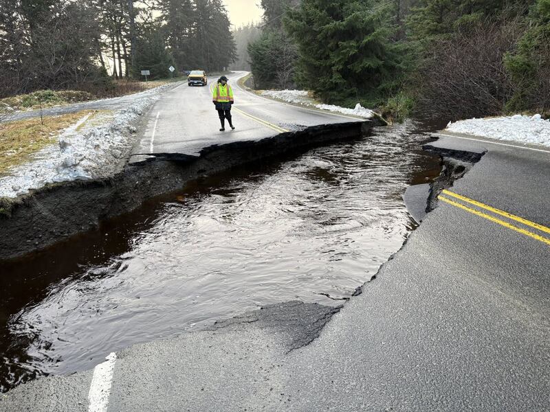 Severe weather leads to poor driving conditions, including Highway 16 washout, closures, & flood watch on Haida Gwaii