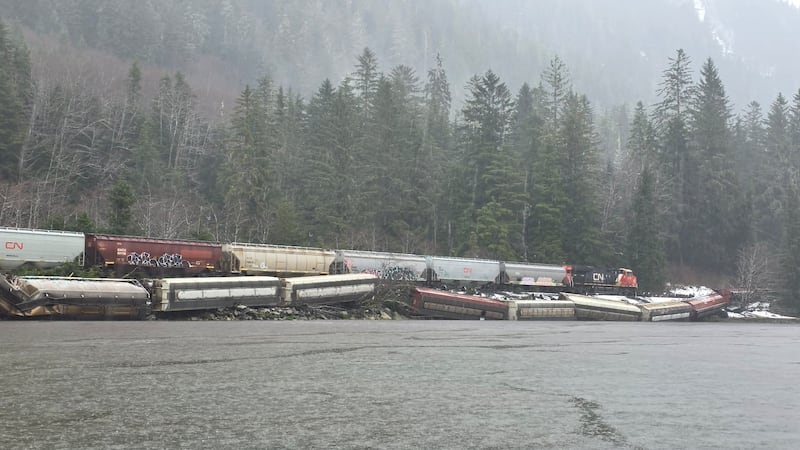 Train Derails Following Mudslide Brought Upon by Heavy Winter Storm