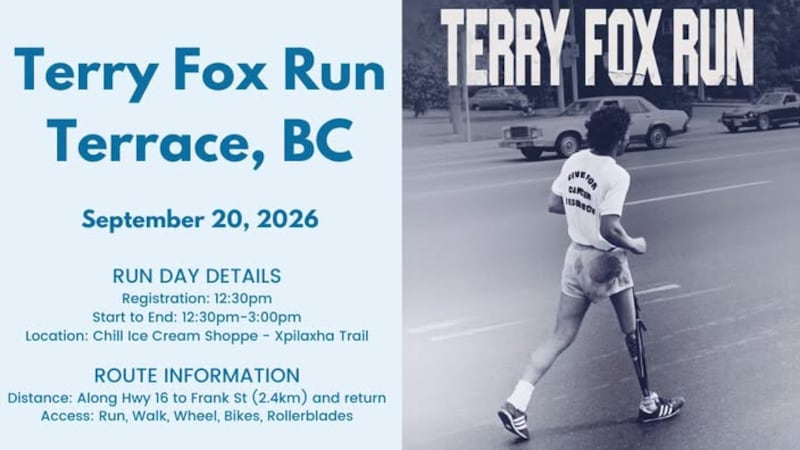 City of Terrace set to hold Terry Fox run on Sept 20th