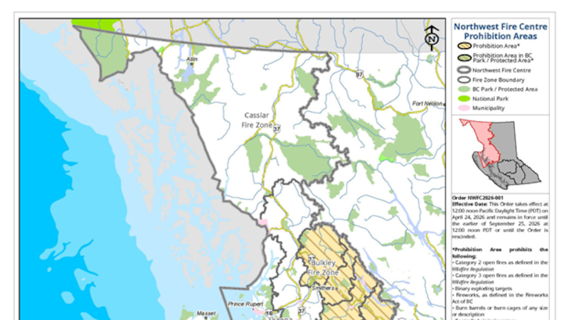 Category 2 & 3 open fire prohibition planned for parts of the Northwest Fire Centre