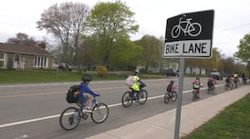 ‘It’s good exercise’: Students take the Bike Bus to school