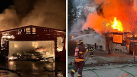 Early morning fires destroy two homes in West Kelowna