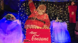 Christmas display in East Van festively lampoons AI, Coca-Cola, Ozempic 