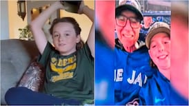 ‘I’ll skip Halloween’: Toronto family captures moment 11-year-old son is surprised with World Series tickets 
