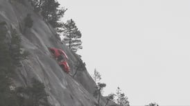 Volkswagen Beetle hanging on B.C. mountainside turns heads, sparks safety concerns 