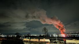 Massive fire erupts on barge on Fraser River