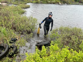 From tires to shoes: Nova Scotia divers surface with piles of underwater garbage