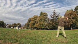 ‘It’s exhilarating’: Childhood friends reconnect after 40 years by tossing football in park